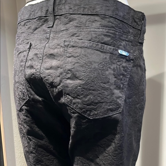 Black Straight Leg Jeans jacquard look - Picture 9 of 11